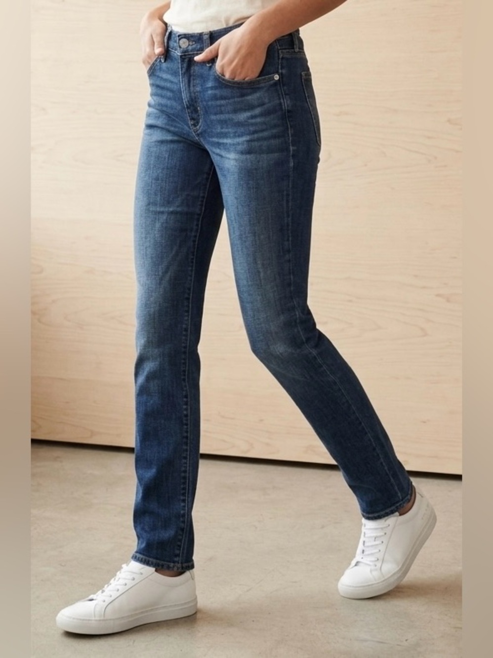 Paperdenim&cloth Dark Wash Jeans, Straight Leg, size 28